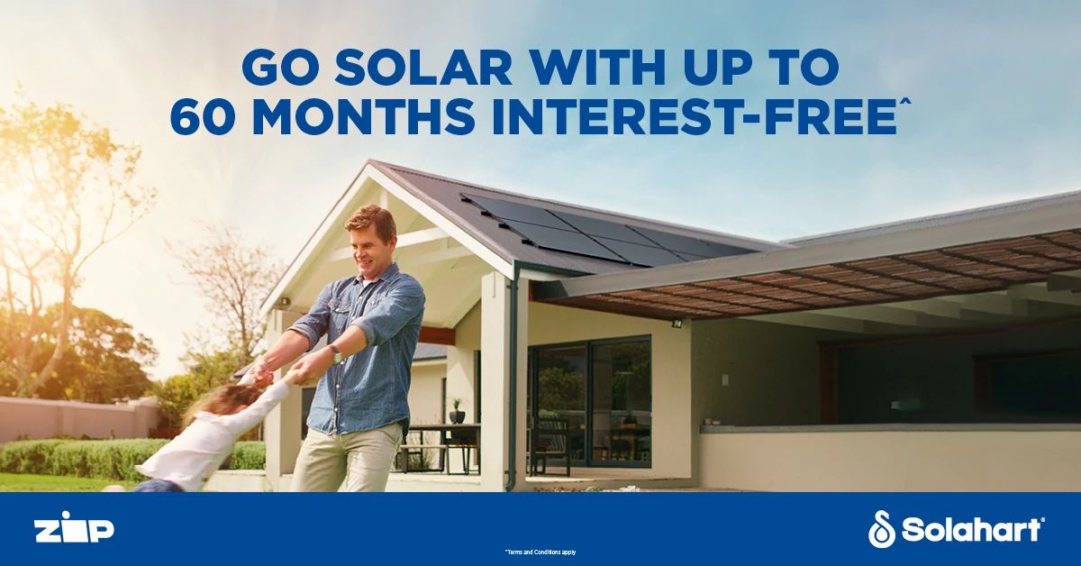 60 months interest free finance on solar with Solahart